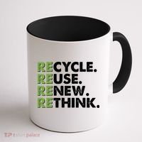 Earth Day Recycle Reuse Renew Rethink Coffee Mug thumb 1