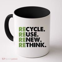 Earth Day Recycle Reuse Renew Rethink Coffee Mug thumb 0