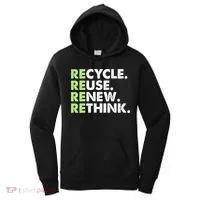Earth Day Recycle Reuse Renew Rethink Women's Hoodie thumb 0