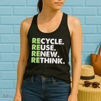 Earth Day Recycle Reuse Renew Rethink Women's Tank Top thumb 2