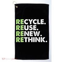 Earth Day Recycle Reuse Renew Rethink Golf Towel thumb 0