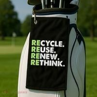 Earth Day Recycle Reuse Renew Rethink Golf Towel thumb 2