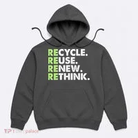 Earth Day Recycle Reuse Renew Rethink Hoodie thumb 0