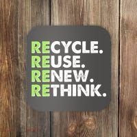 Earth Day Recycle Reuse Renew Rethink Coaster thumb 0