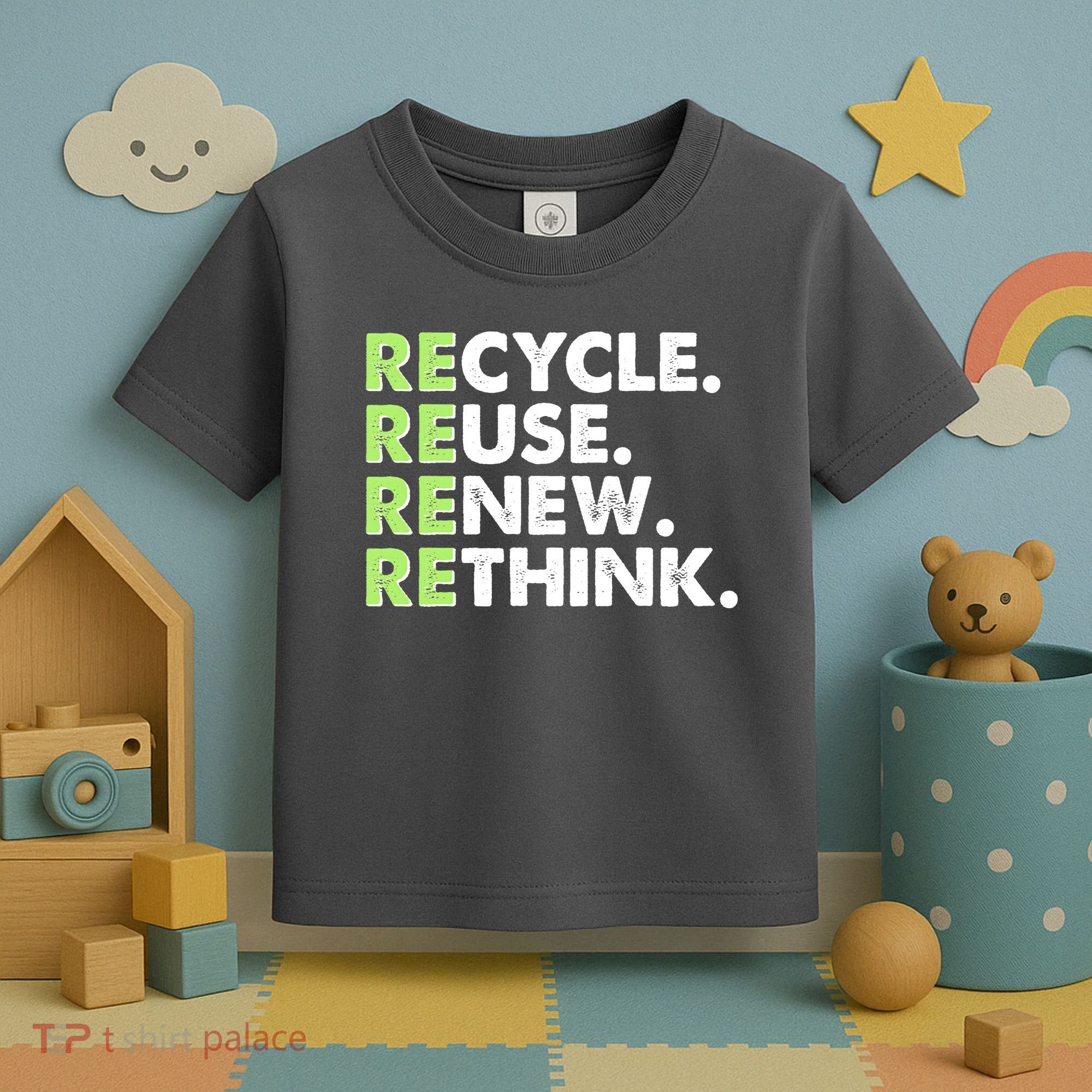 Earth Day Recycle Reuse Renew Rethink Toddler T-Shirt