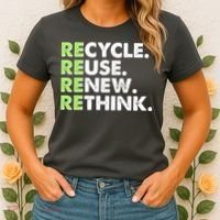 Earth Day Recycle Reuse Renew Rethink Women's T-Shirt thumb 2