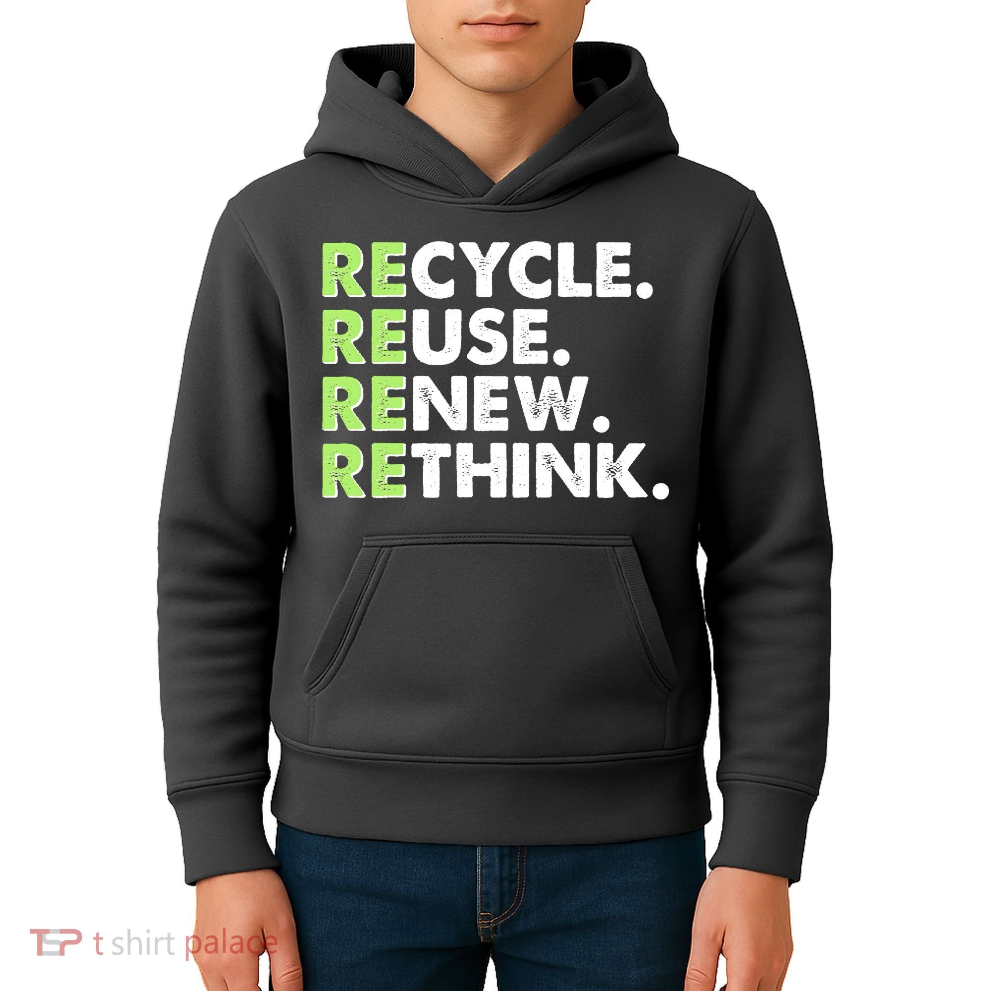 Earth Day Recycle Reuse Renew Rethink Kids Hoodie