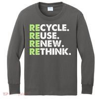 Earth Day Recycle Reuse Renew Rethink Kids Long Sleeve Shirt thumb 0