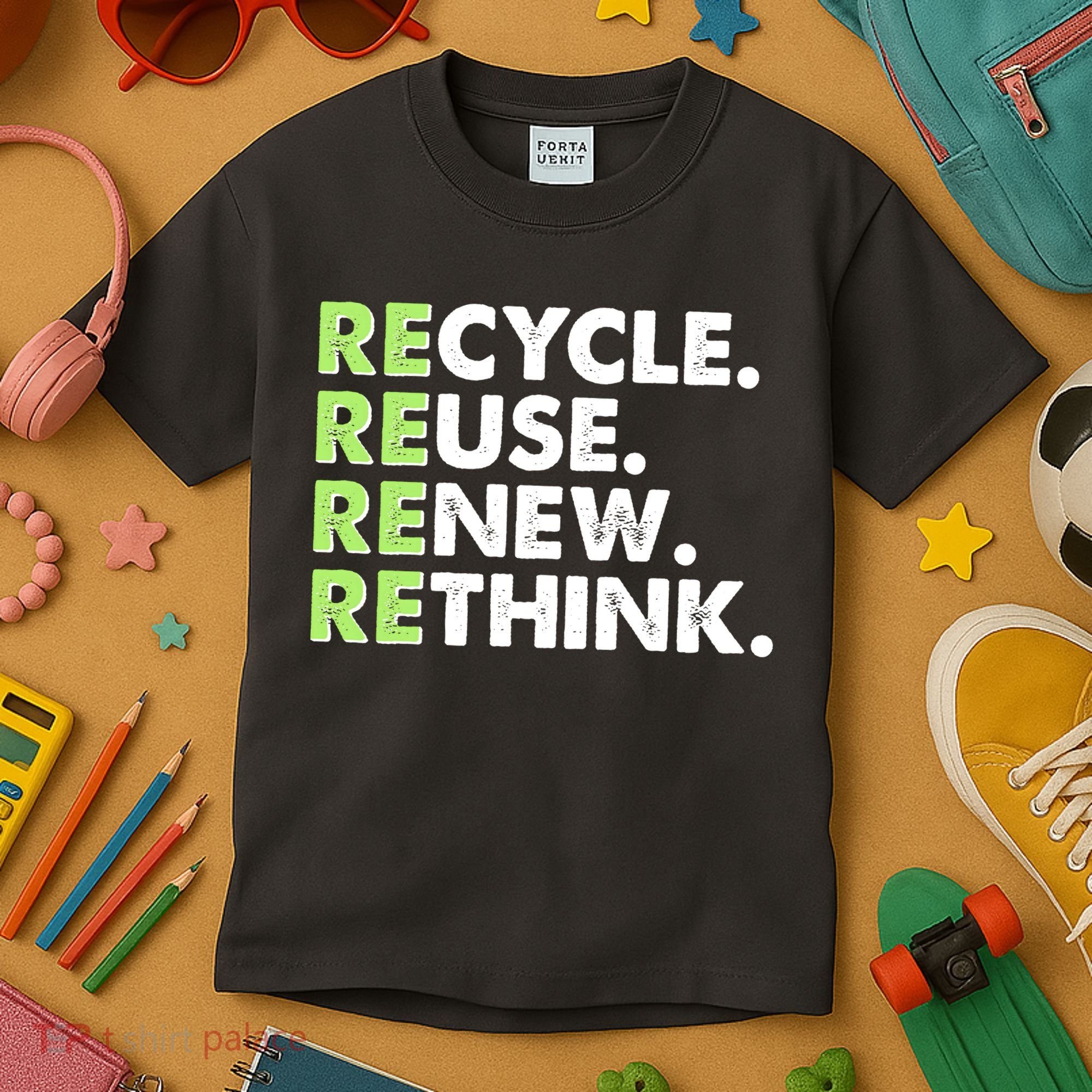 Earth Day Recycle Reuse Renew Rethink Kids T-Shirt