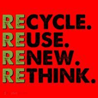 Earth Day Recycle Reuse Renew Rethink Santa Hat thumb 1