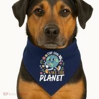 Earth Day Save The Planet USA-Made Doggie Bandana thumb 1