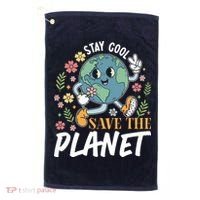 Earth Day Save The Planet Golf Towel thumb 0