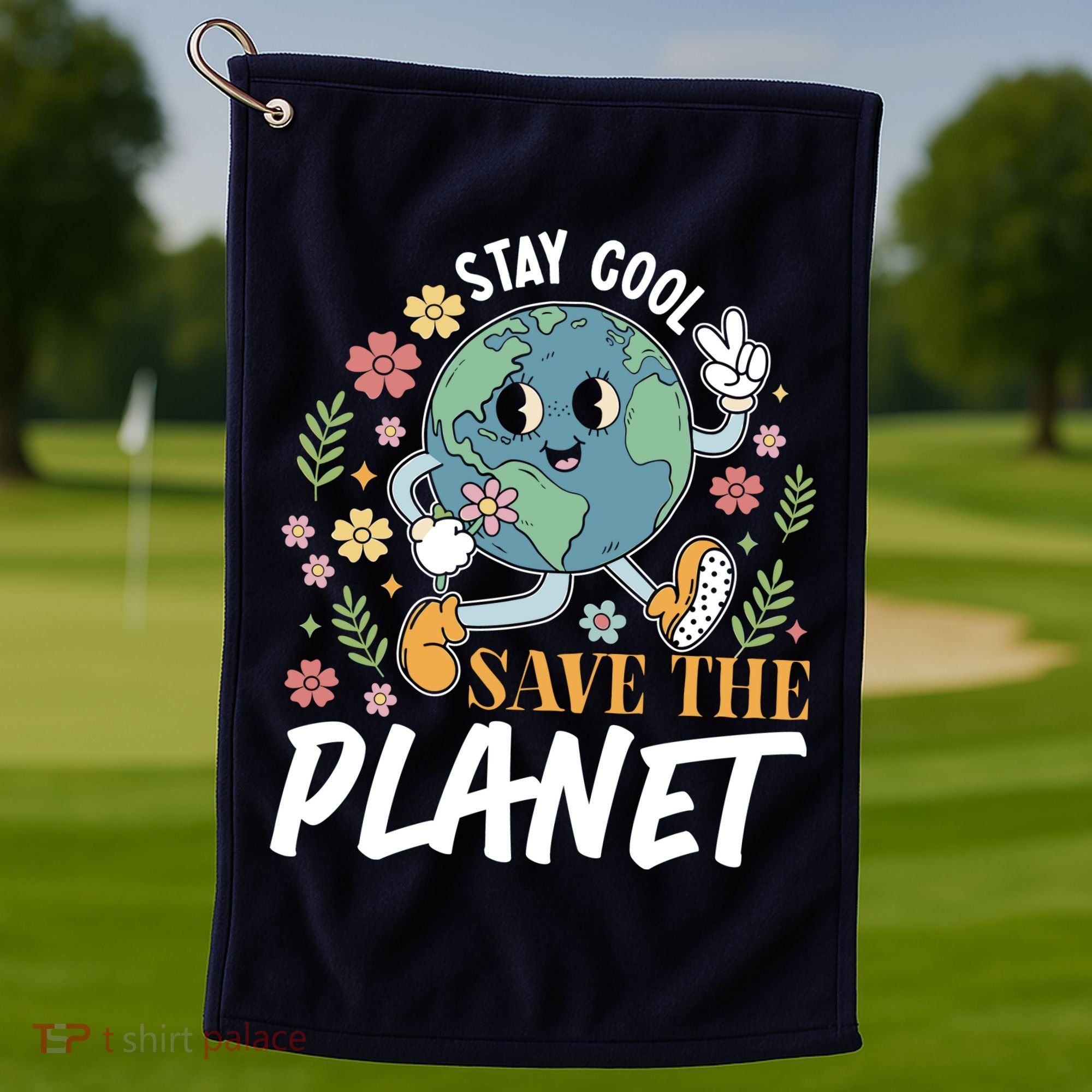 Earth Day Save The Planet Golf Towel