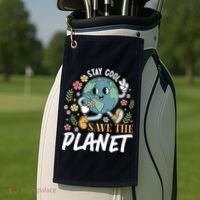 Earth Day Save The Planet Golf Towel thumb 2