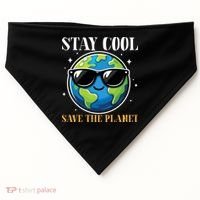 Earth Day Stay Cool Save The Planet USA-Made Doggie Bandana thumb 0