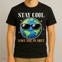 Earth Day Stay Cool Save The Planet T-Shirt thumb 3