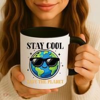 Earth Day Stay Cool Save The Planet Coffee Mug thumb 3