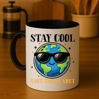 Earth Day Stay Cool Save The Planet Coffee Mug thumb 4