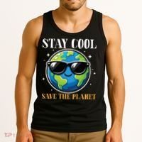 Earth Day Stay Cool Save The Planet Tank Top thumb 3