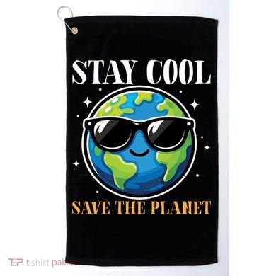 Earth Day Stay Cool Save The Planet Golf Towel