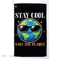 Earth Day Stay Cool Save The Planet Golf Towel thumb 0