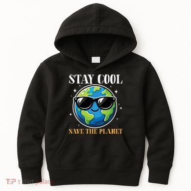 Earth Day Stay Cool Save The Planet Kids Hoodie