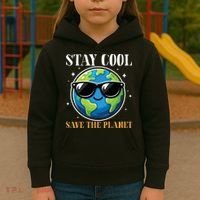 Earth Day Stay Cool Save The Planet Kids Hoodie thumb 3