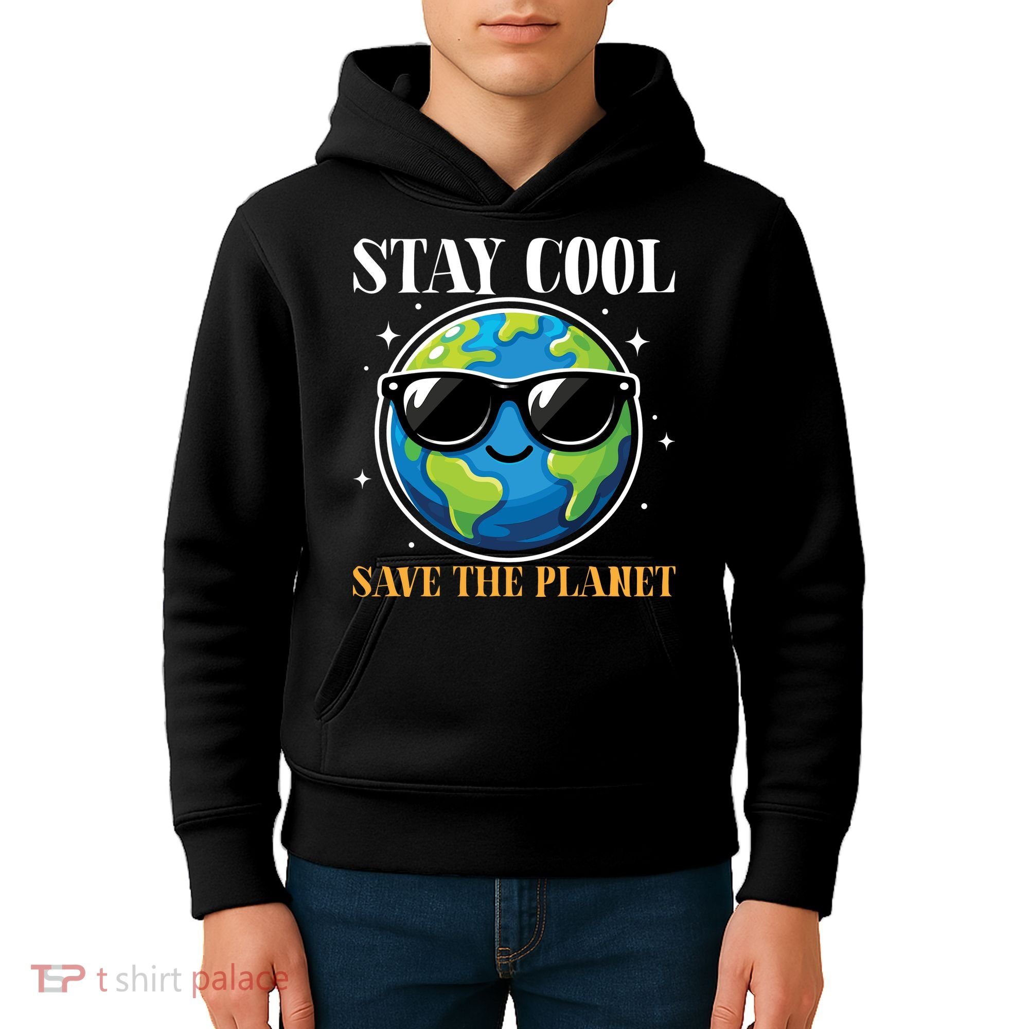 Earth Day Stay Cool Save The Planet Kids Hoodie