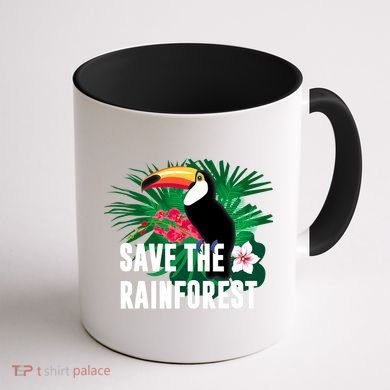 Earth Day Save The Rainforest Coffee Mug back