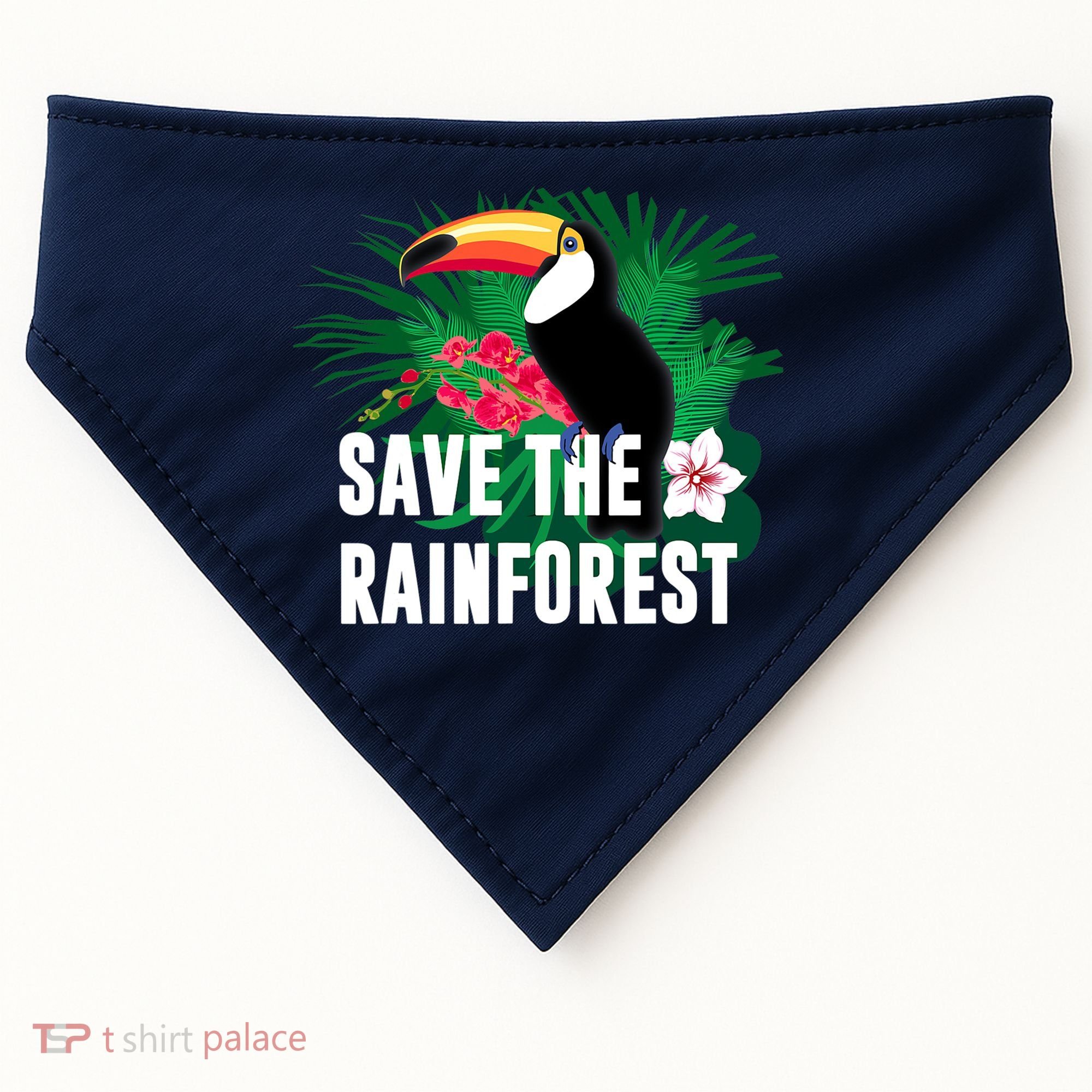Earth Day Save The Rainforest USA-Made Doggie Bandana