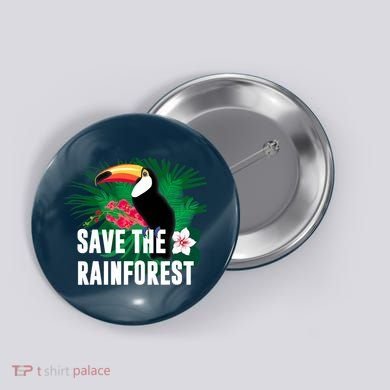 Earth Day Save The Rainforest Button