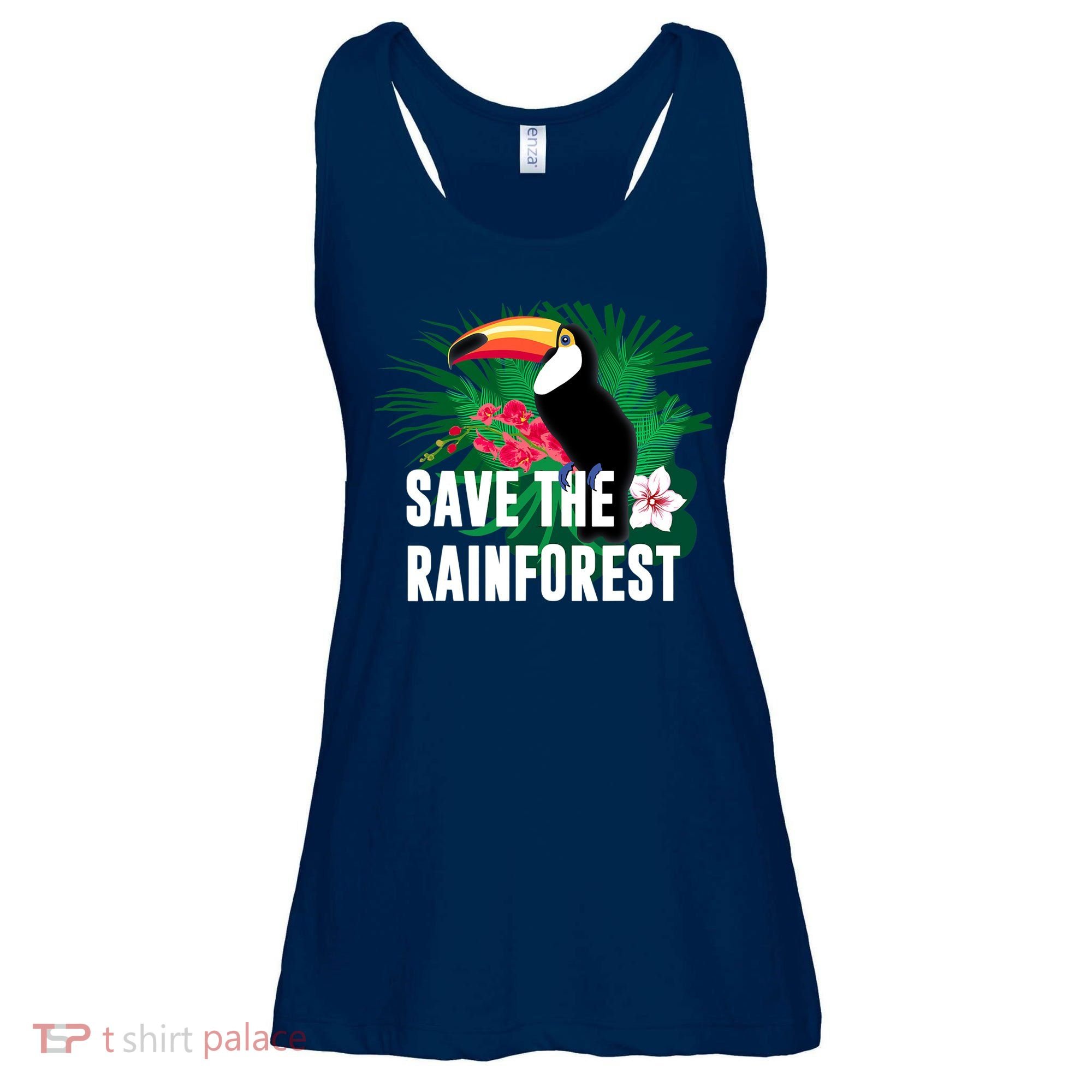 Earth Day Save The Rainforest Ladies Essential Flowy Tank