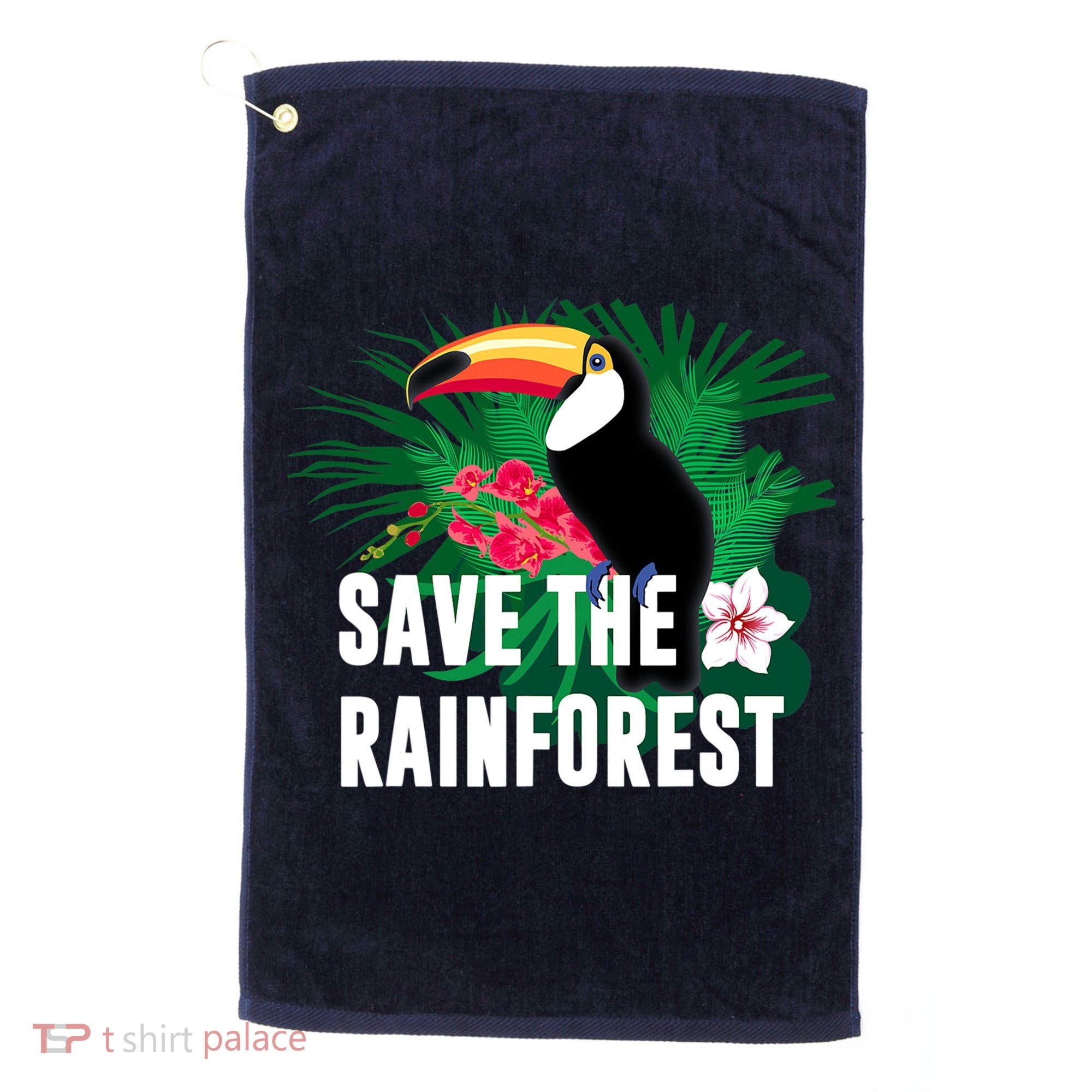 Earth Day Save The Rainforest Golf Towel