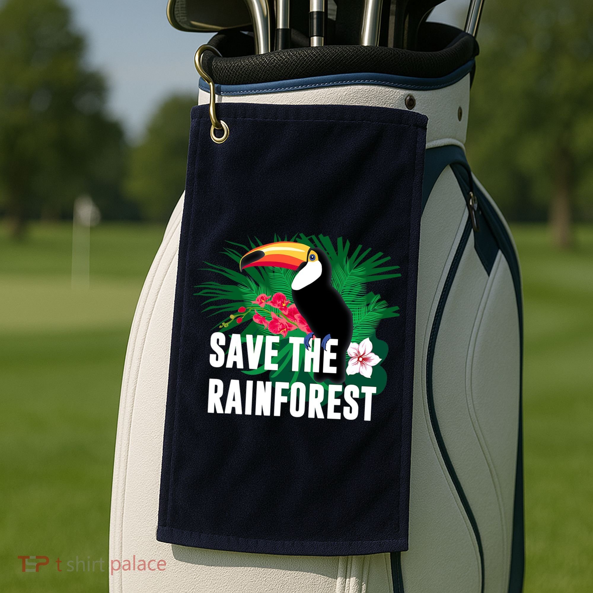Earth Day Save The Rainforest Golf Towel