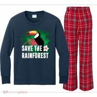 Earth Day Save The Rainforest Kids Long Sleeve Plaid Pajama Set thumb 0