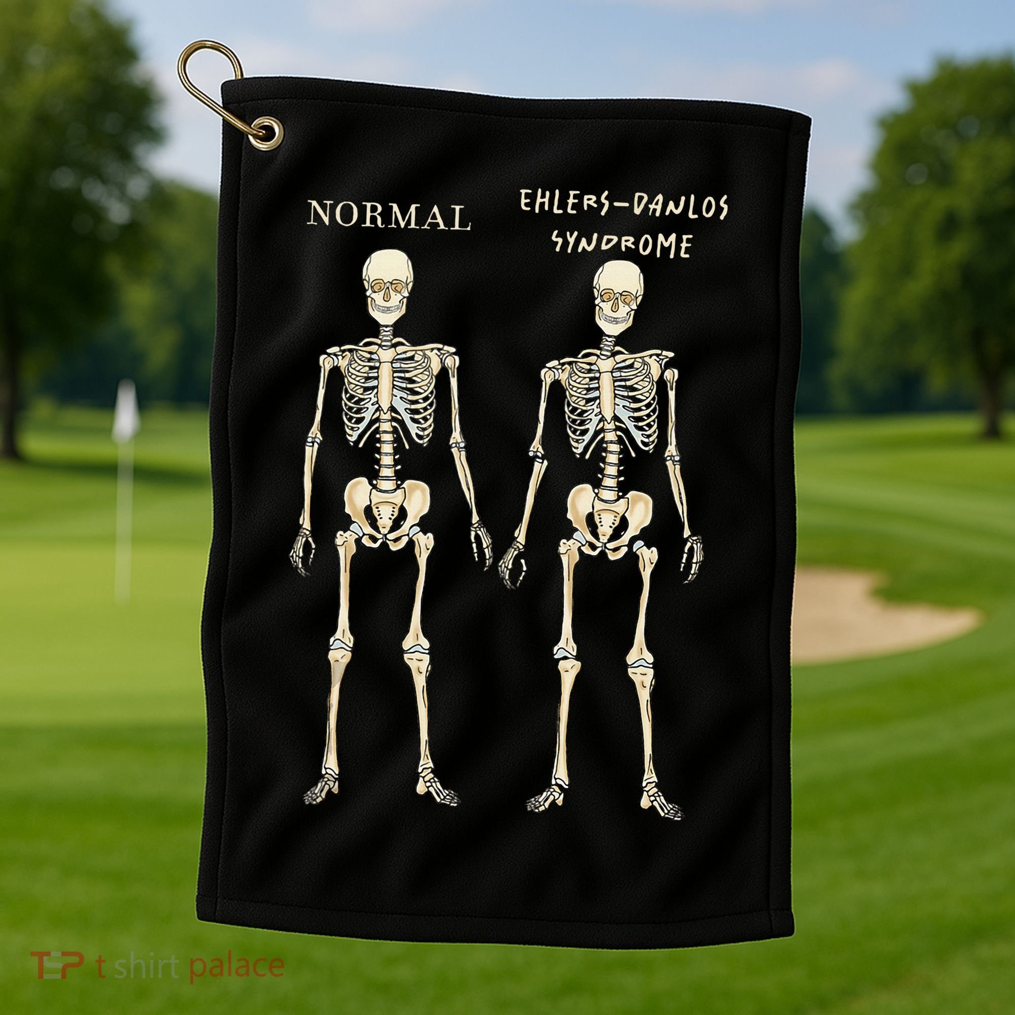 Ehlers Danlos Syndrome Skeletons Zebra Awareness Golf Towel
