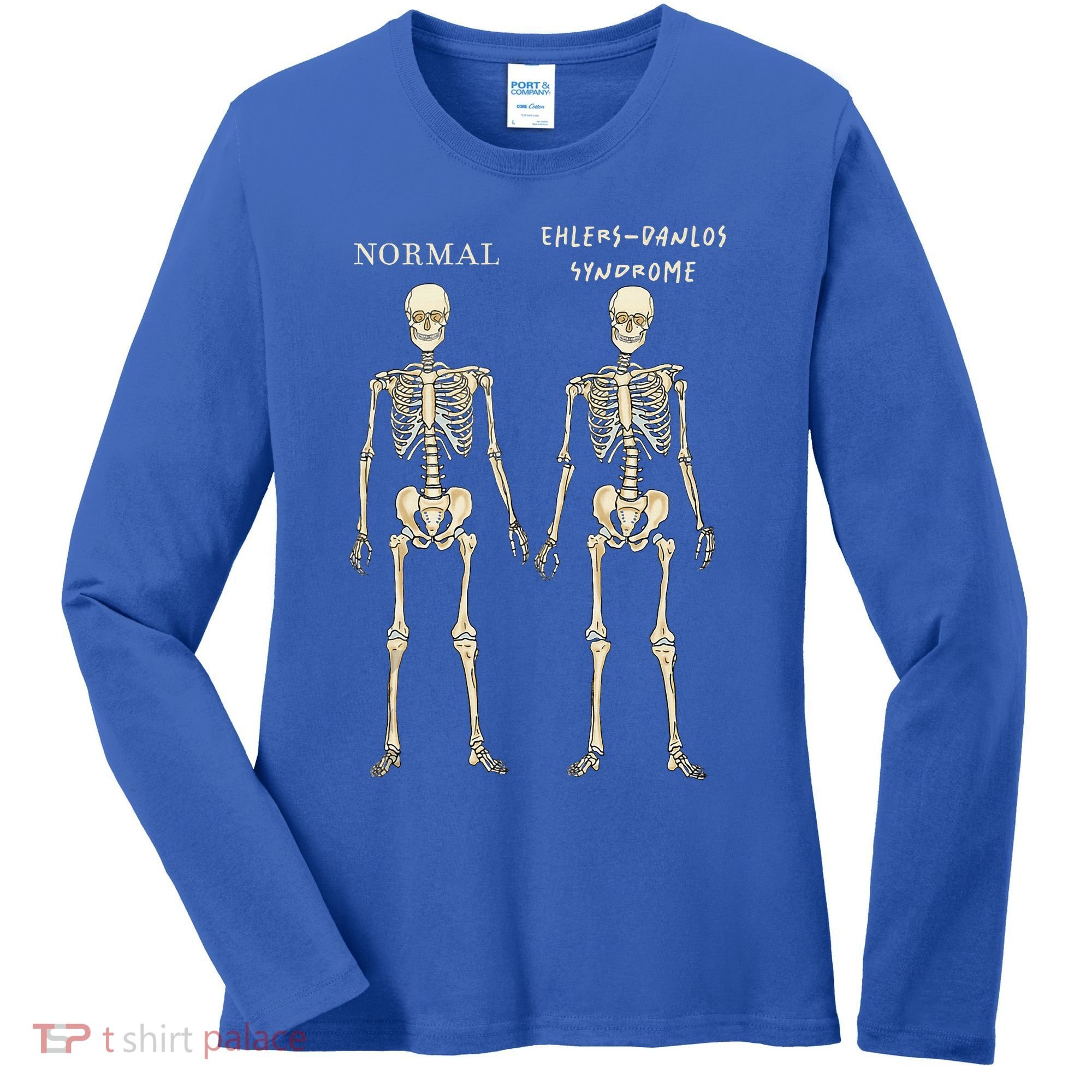 Ehlers Danlos Syndrome Skeletons Zebra Awareness Women's Long Sleeve Shirt