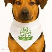 Earth Day Tree USA-Made Doggie Bandana thumb 1