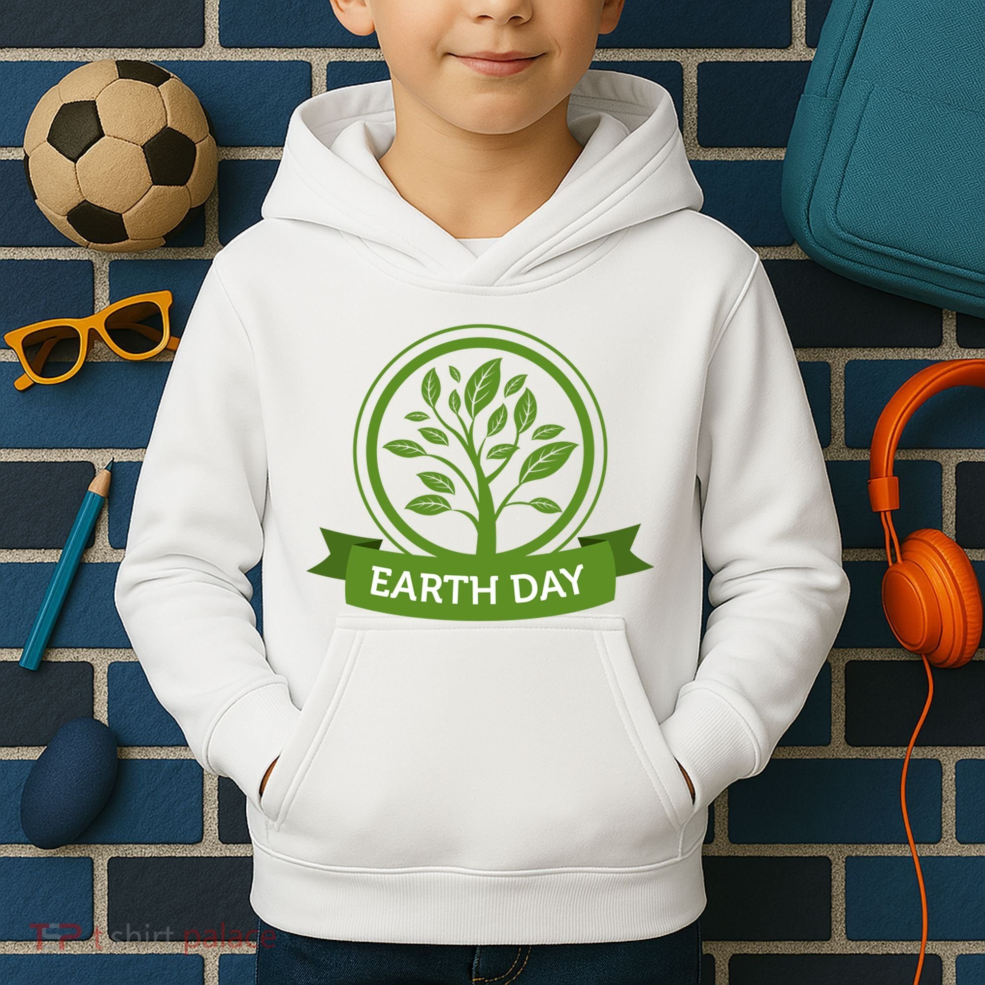 Earth Day Tree Kids Hoodie