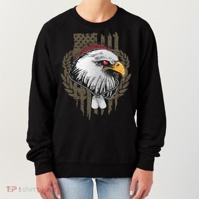 US Military Eagle Dog Tags American Flag Women's Sweatshirt