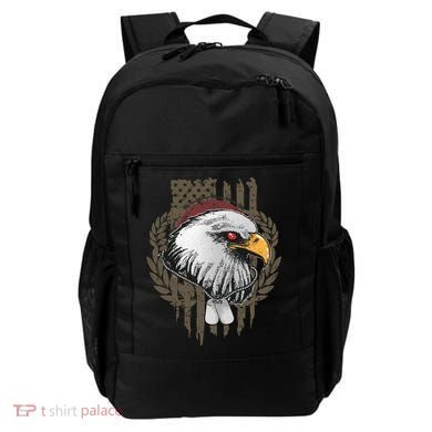 US Military Eagle Dog Tags American Flag Backpack