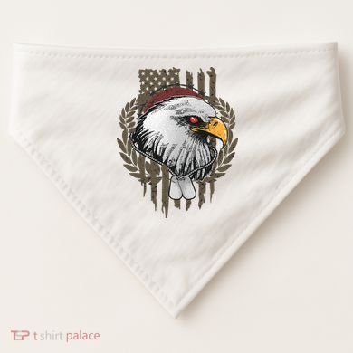 US Military Eagle Dog Tags American Flag USA-Made Doggie Bandana