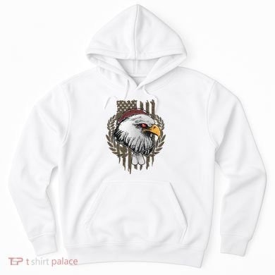 US Military Eagle Dog Tags American Flag Hoodie