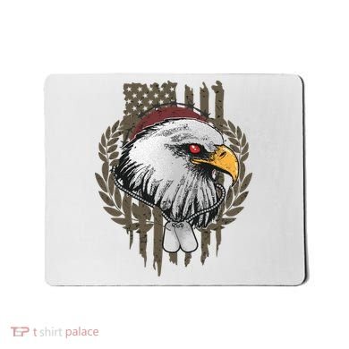 US Military Eagle Dog Tags American Flag Mousepad