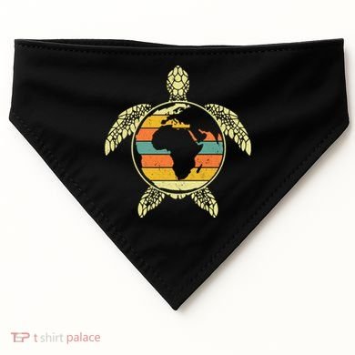 Earth Day Turtle Retro USA-Made Doggie Bandana