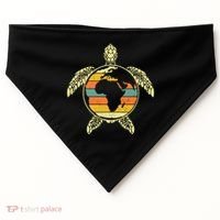 Earth Day Turtle Retro USA-Made Doggie Bandana thumb 0