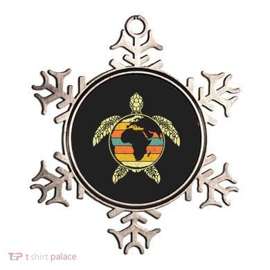 Earth Day Turtle Retro Ornament