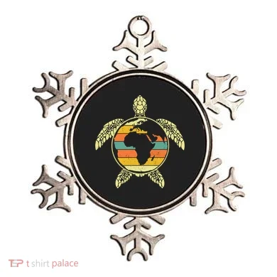 Earth Day Turtle Retro Ornament