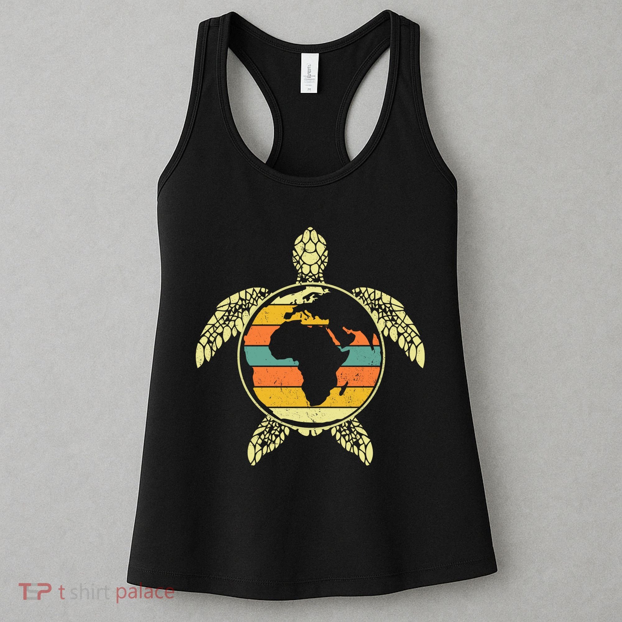 Earth Day Turtle Retro Women's Tank Top