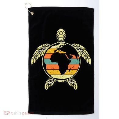 Earth Day Turtle Retro Golf Towel